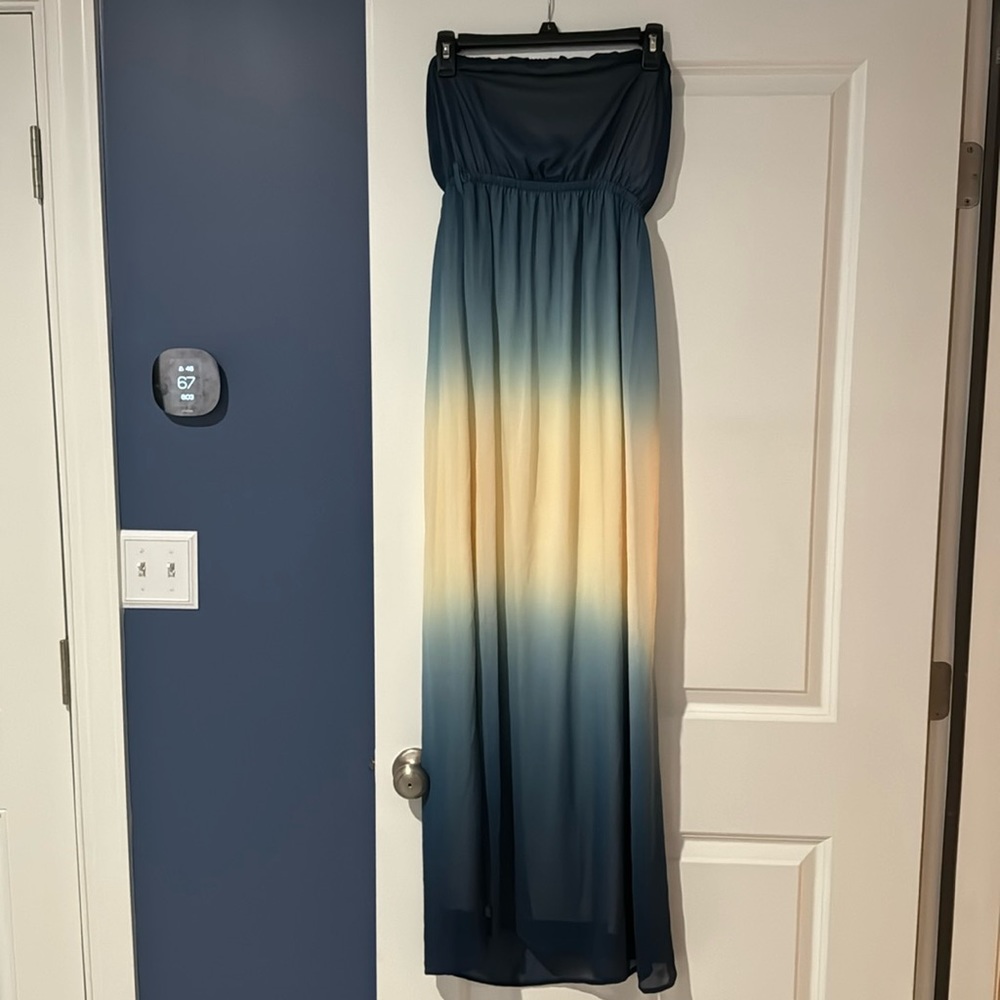 Blue and White Ombré Maxi